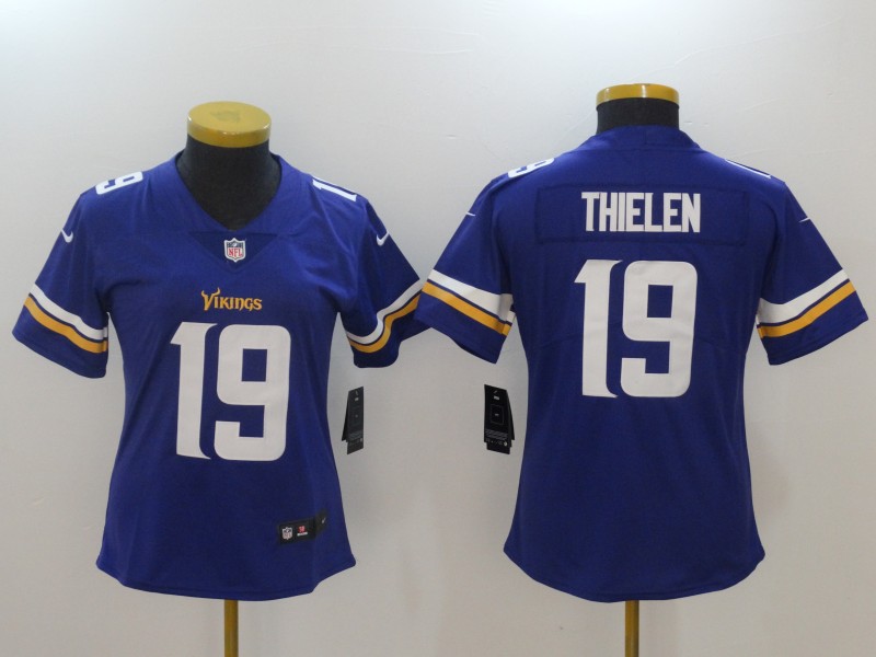 Women Minnesota Vikings #19 Thielen Purple Nike Vapor Untouchable Limited NFL Jerseys